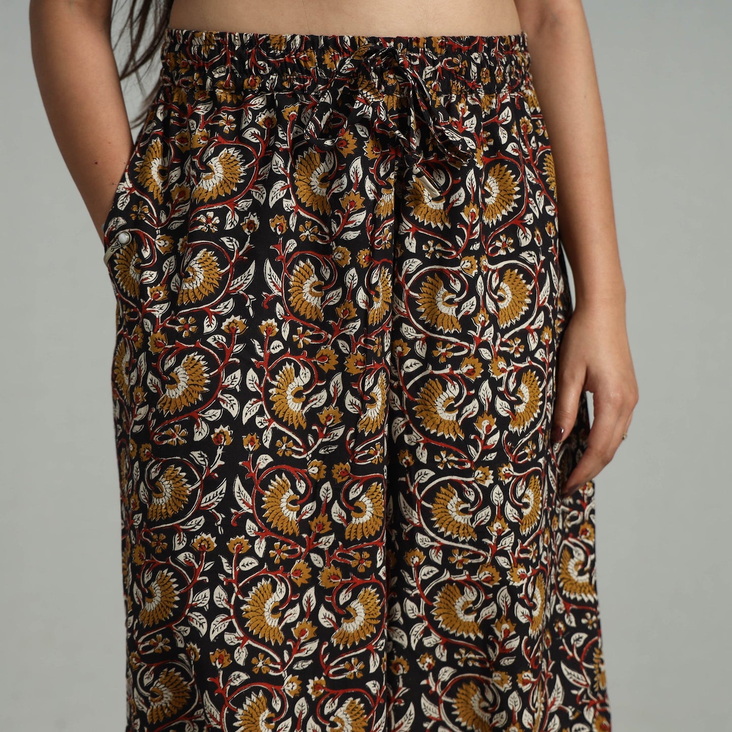 Buy Bagru Block Print Cotton Elasticated Harem Pant