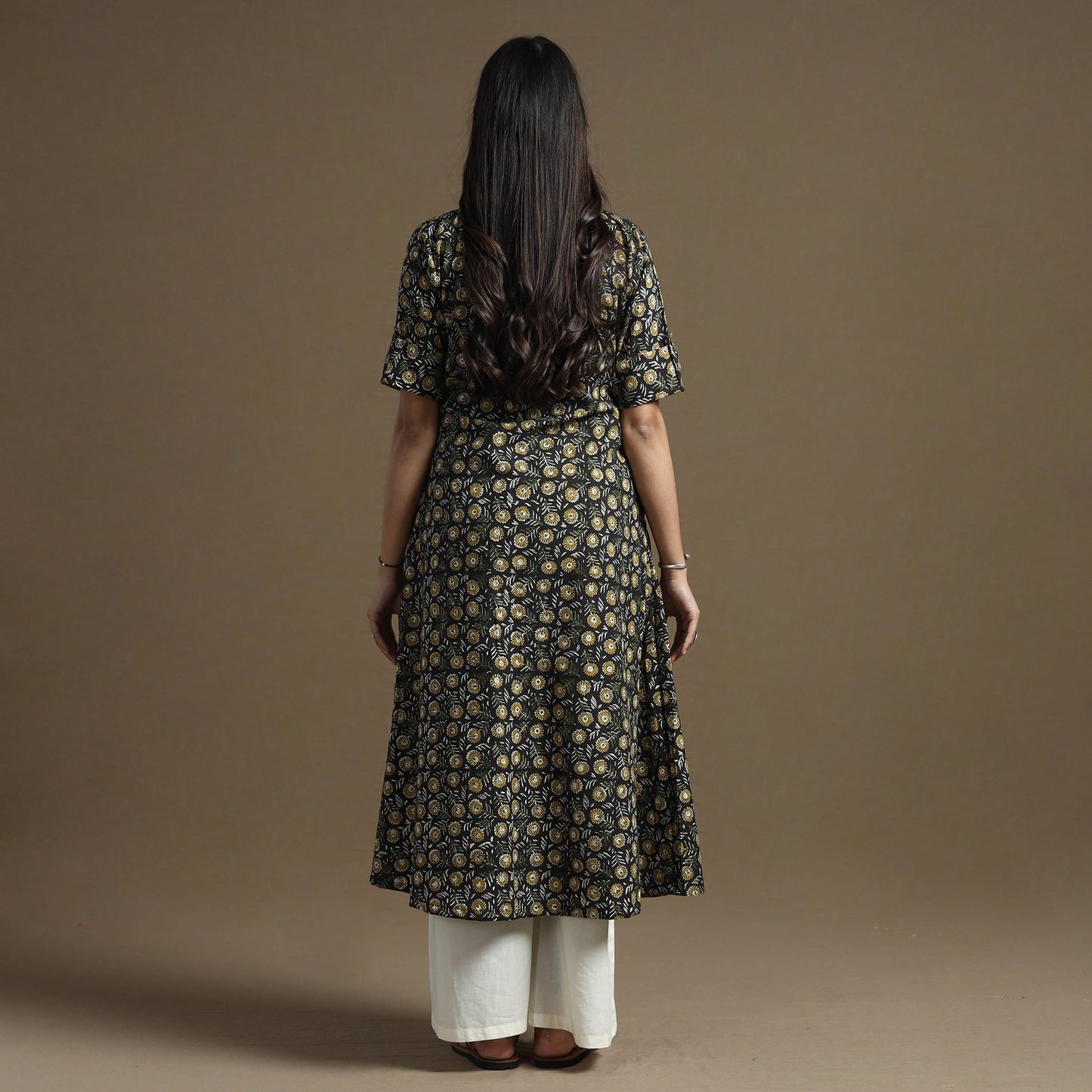 Bagru Hand Block Printed Cotton A-Line Kurta Online at iTokri.com