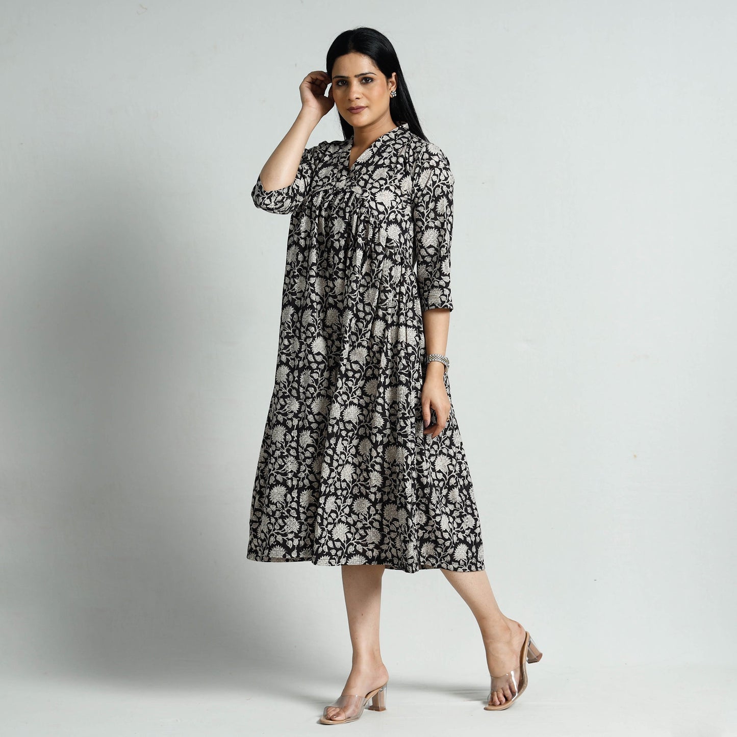 Bagru Block Printed Cotton Flare Dress Online at iTokri.com