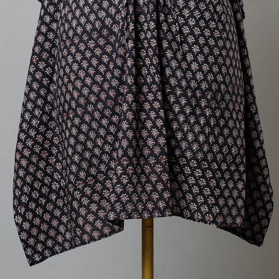 Bagru Block Printed Cotton Kaftan with Tie-Up Waist