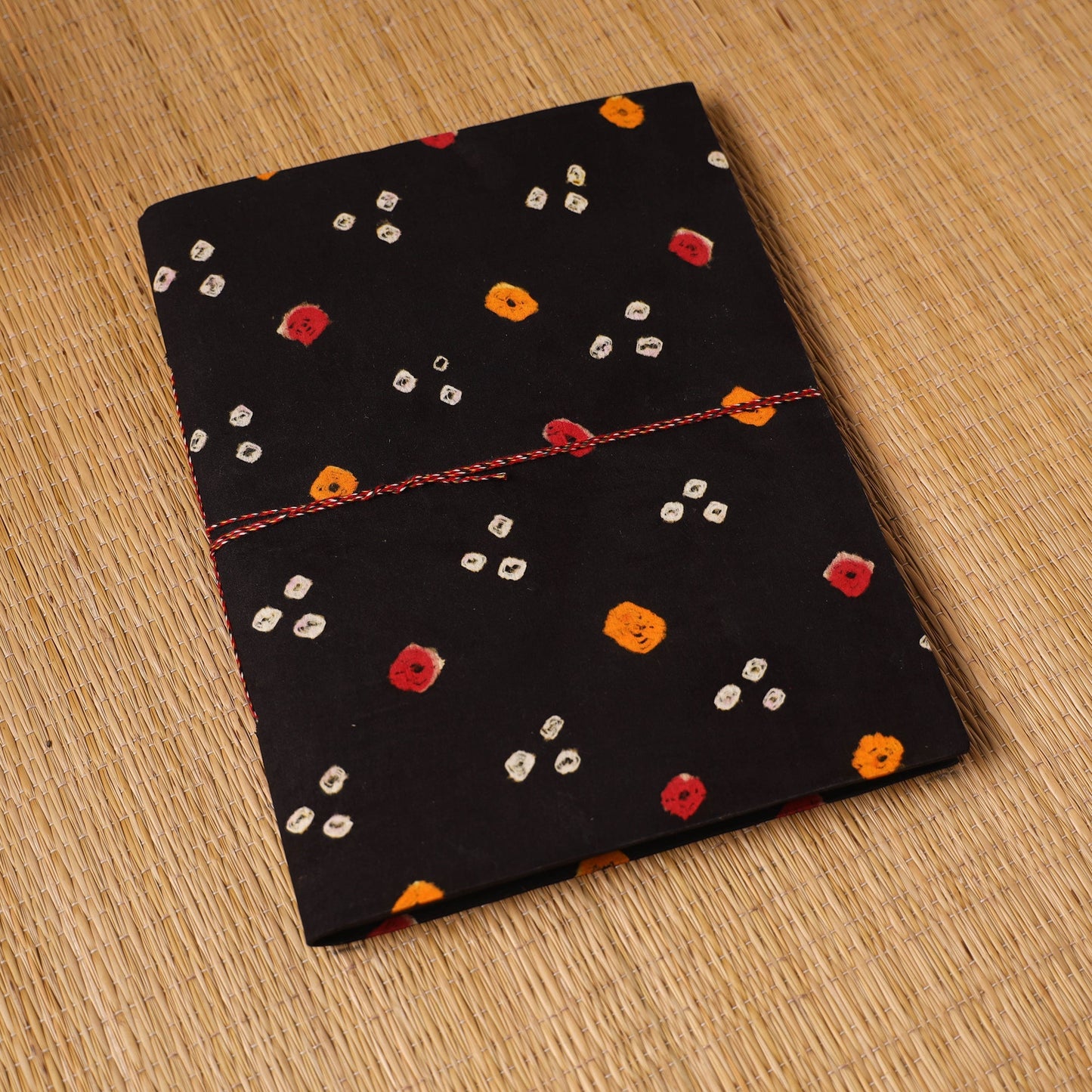 Bandhani fabric cover handmade paper photo album (12 x 10