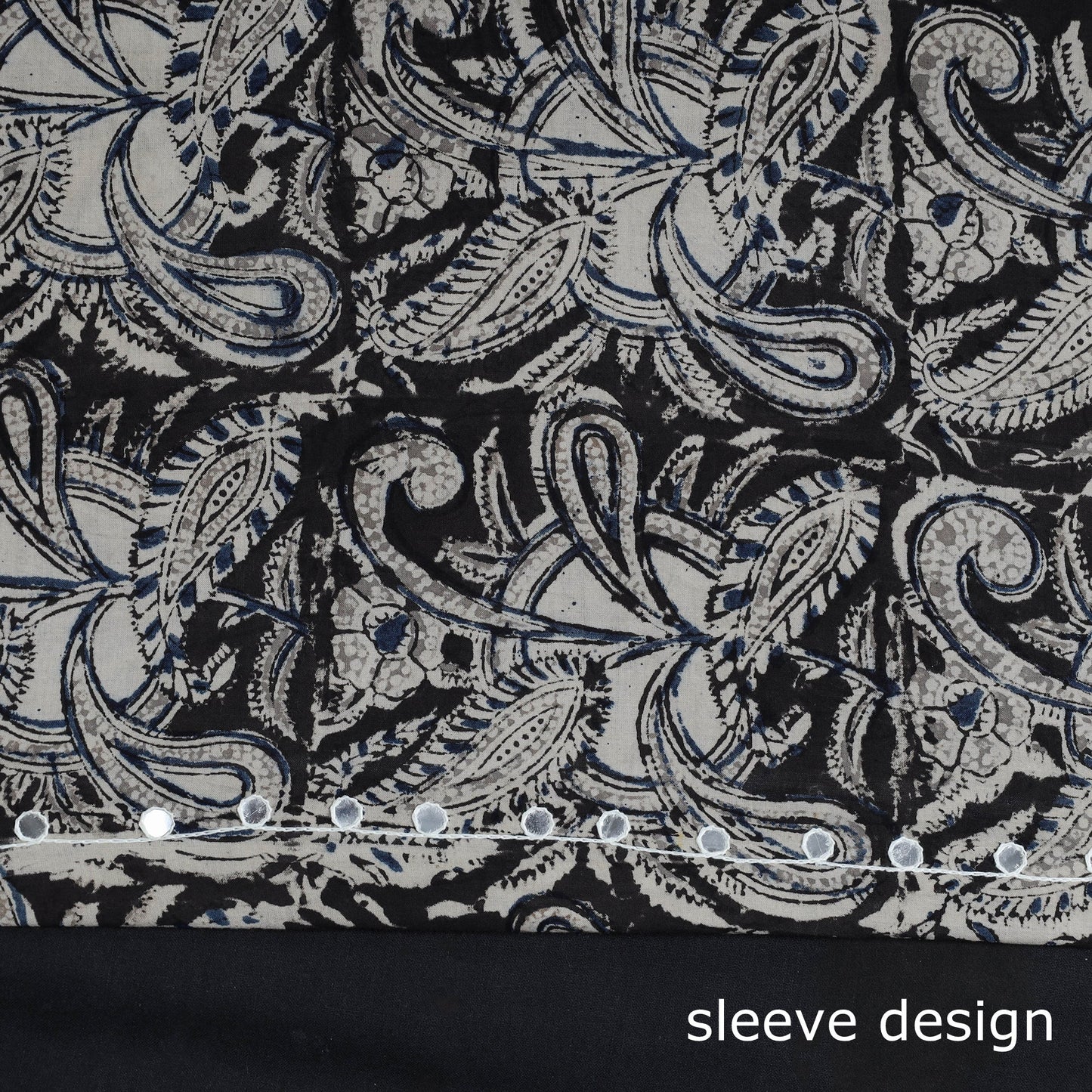 Bead Work Embroidery Kalamkari Block Printed Cotton Kurta Material Online at iTokri.com