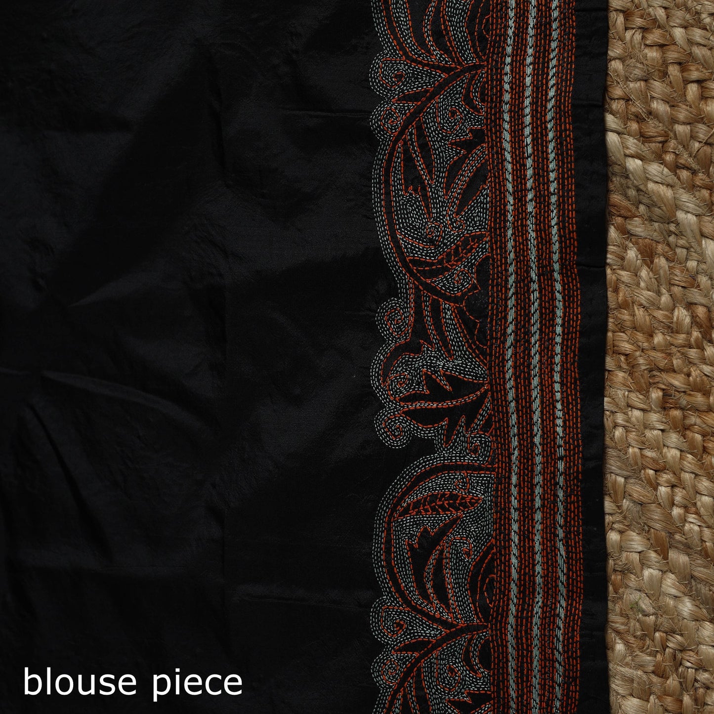 Bengal hand embroidery bangalore silk handloom kantha saree