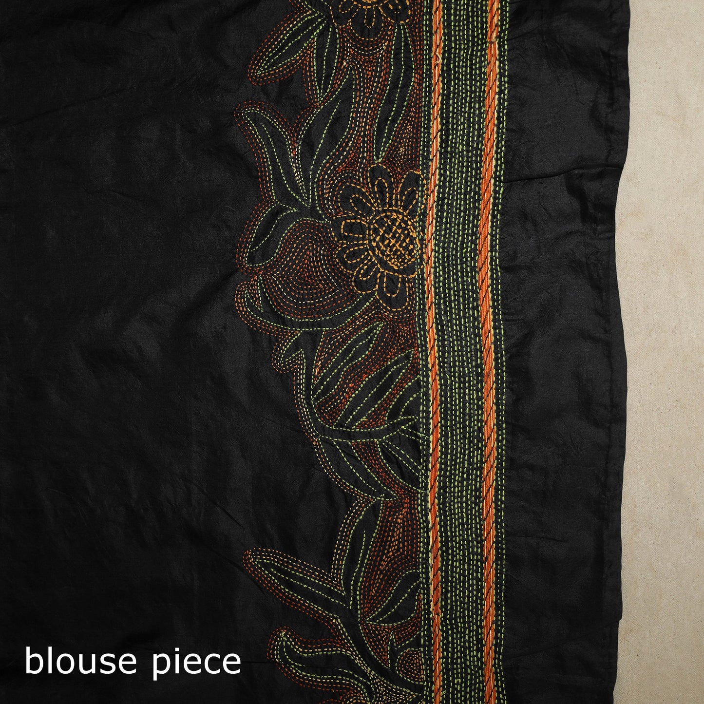 Black - bengal hand embroidery bangalore silk handloom