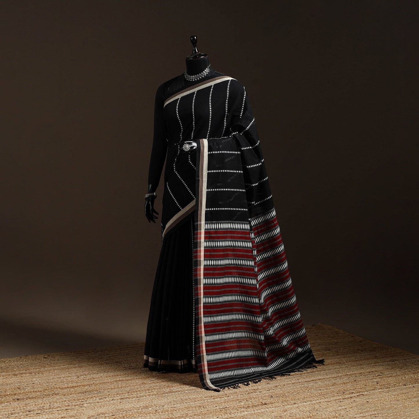 Black - bengal handwoven cotton begumpuri saree 06