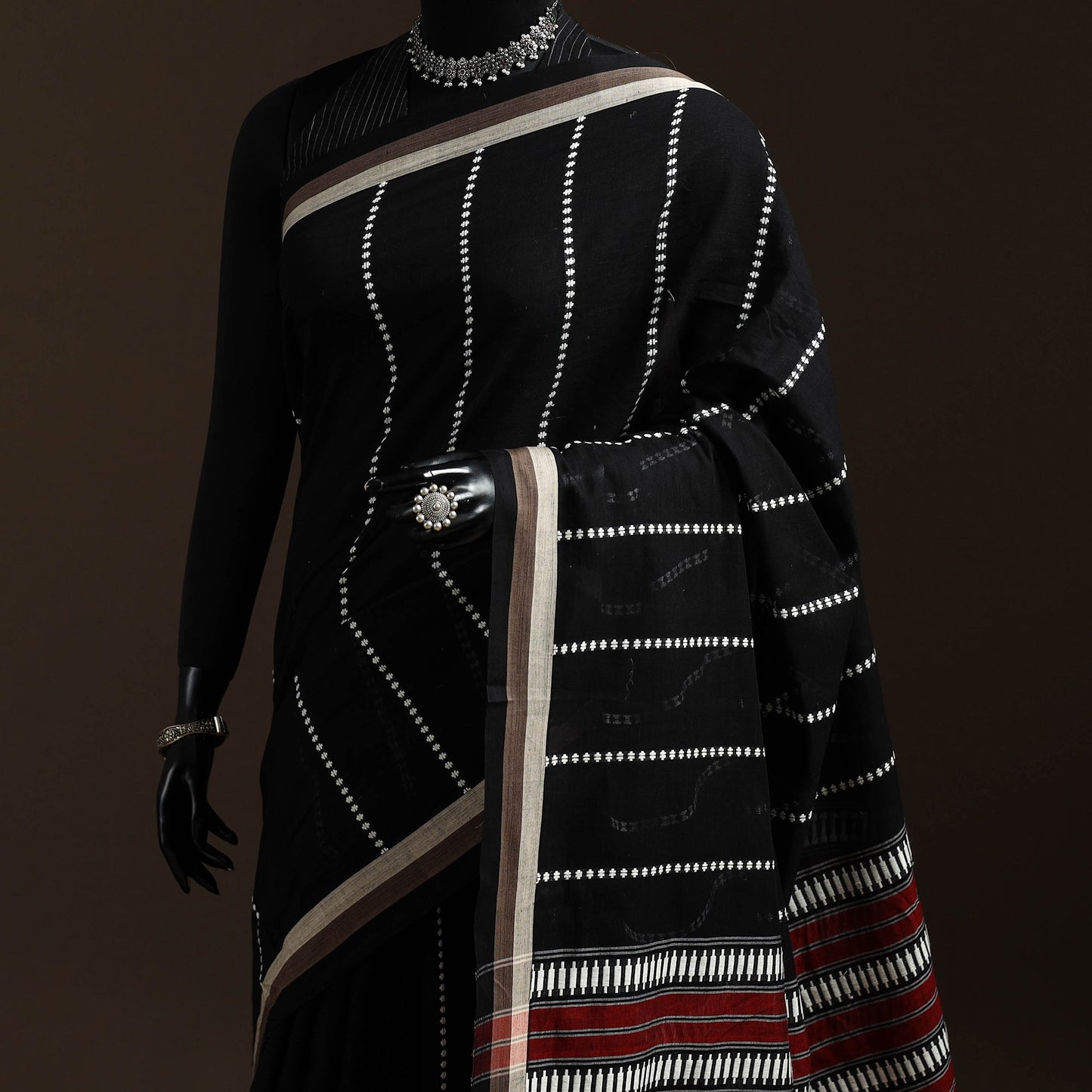 Black - bengal handwoven cotton begumpuri saree 06