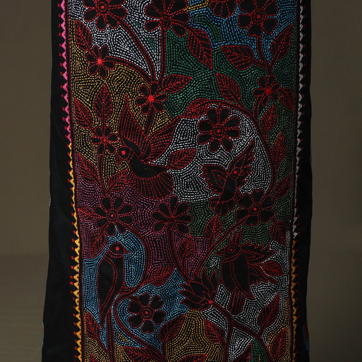 Bengal kantha hand embroidered cotton unstitched kurta