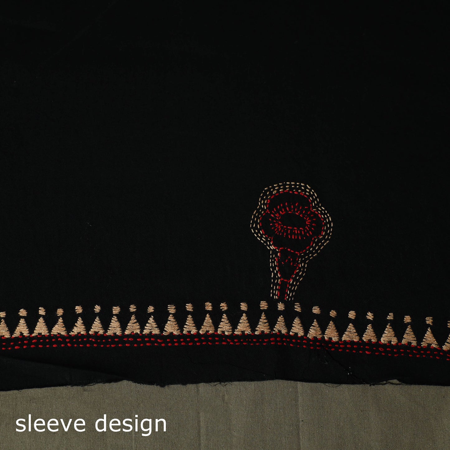 Bengal kantha hand embroidered cotton unstitched kurta