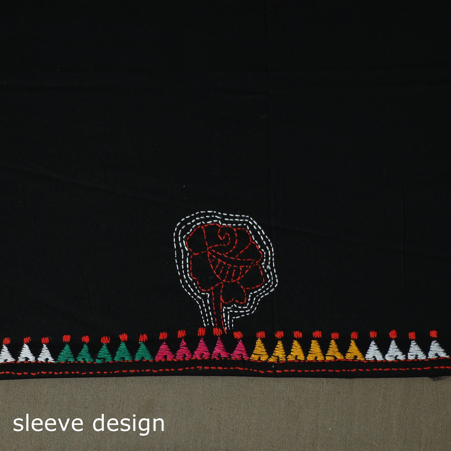 Bengal kantha hand embroidered cotton unstitched kurta