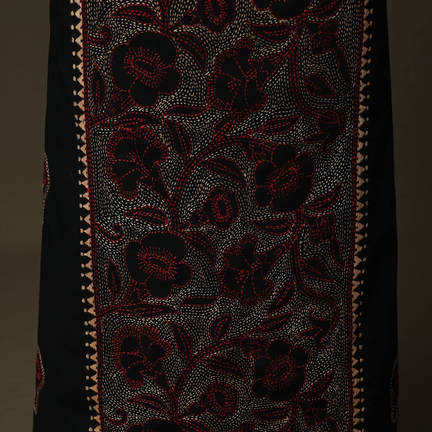 Bengal kantha hand embroidered cotton unstitched kurta