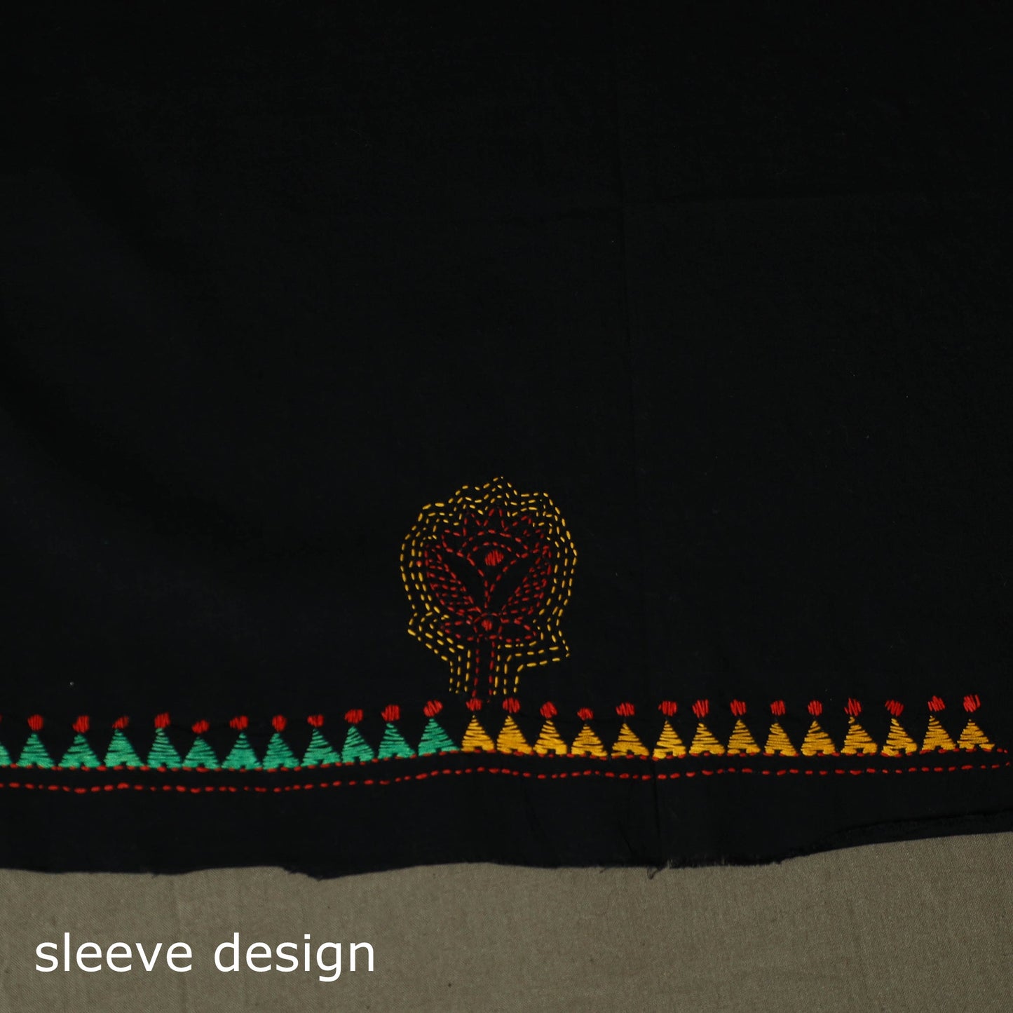 Bengal kantha hand embroidered cotton unstitched kurta