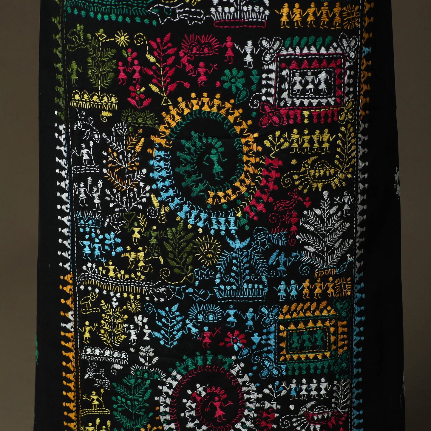 Bengal kantha hand embroidered cotton unstitched kurta