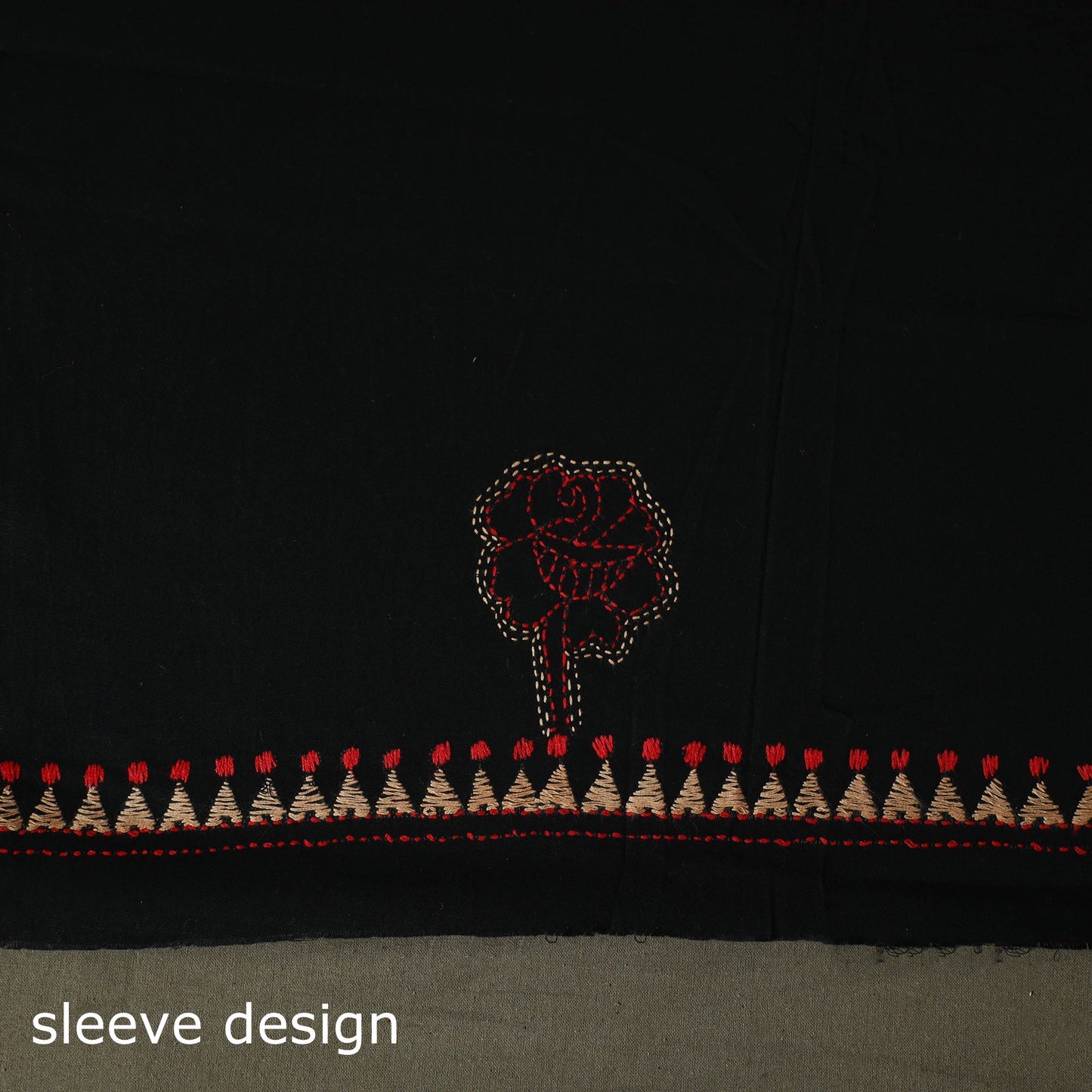 Bengal kantha hand embroidered cotton unstitched kurta