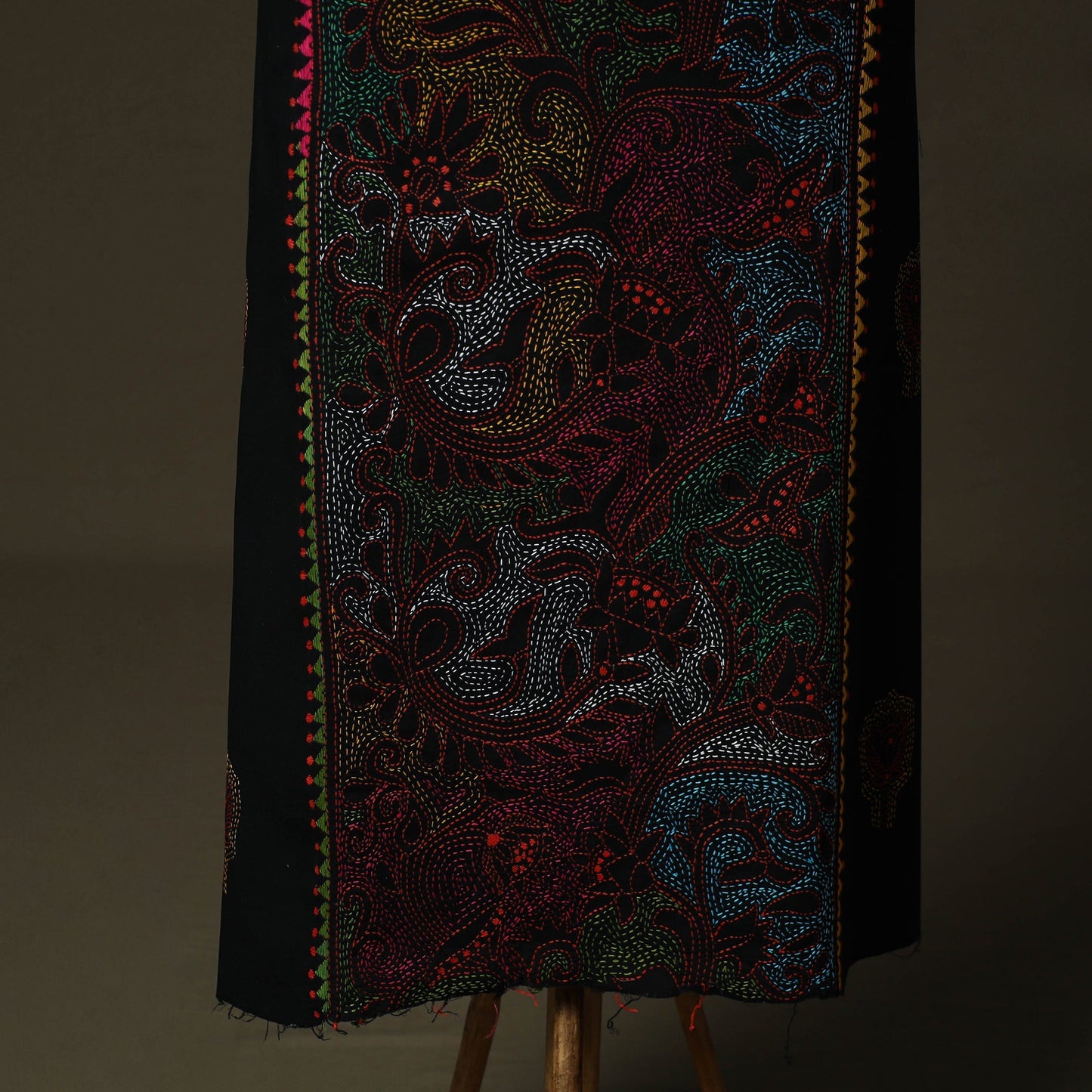 Bengal kantha hand embroidered cotton unstitched kurta