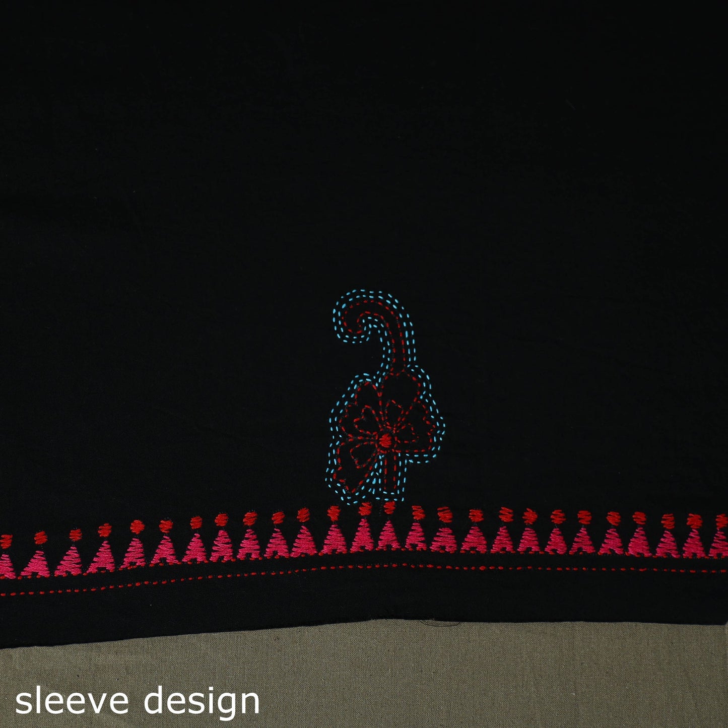 Bengal kantha hand embroidered cotton unstitched kurta