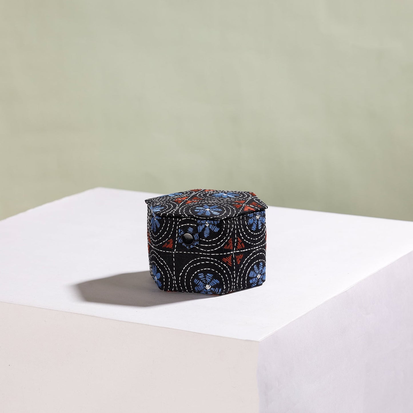Bengal Kantha Work Handcrafted Hexagon Jewelry Box (Set of 3)