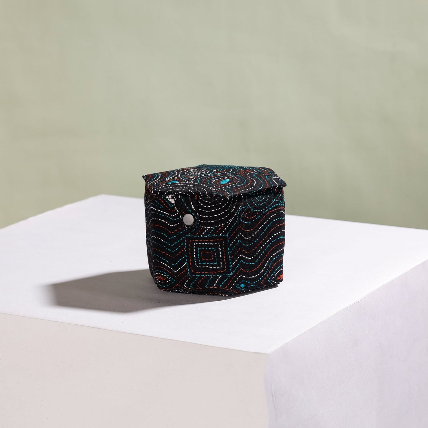 Bengal Kantha Work Handcrafted Hexagon Jewelry Box (Set of 3)