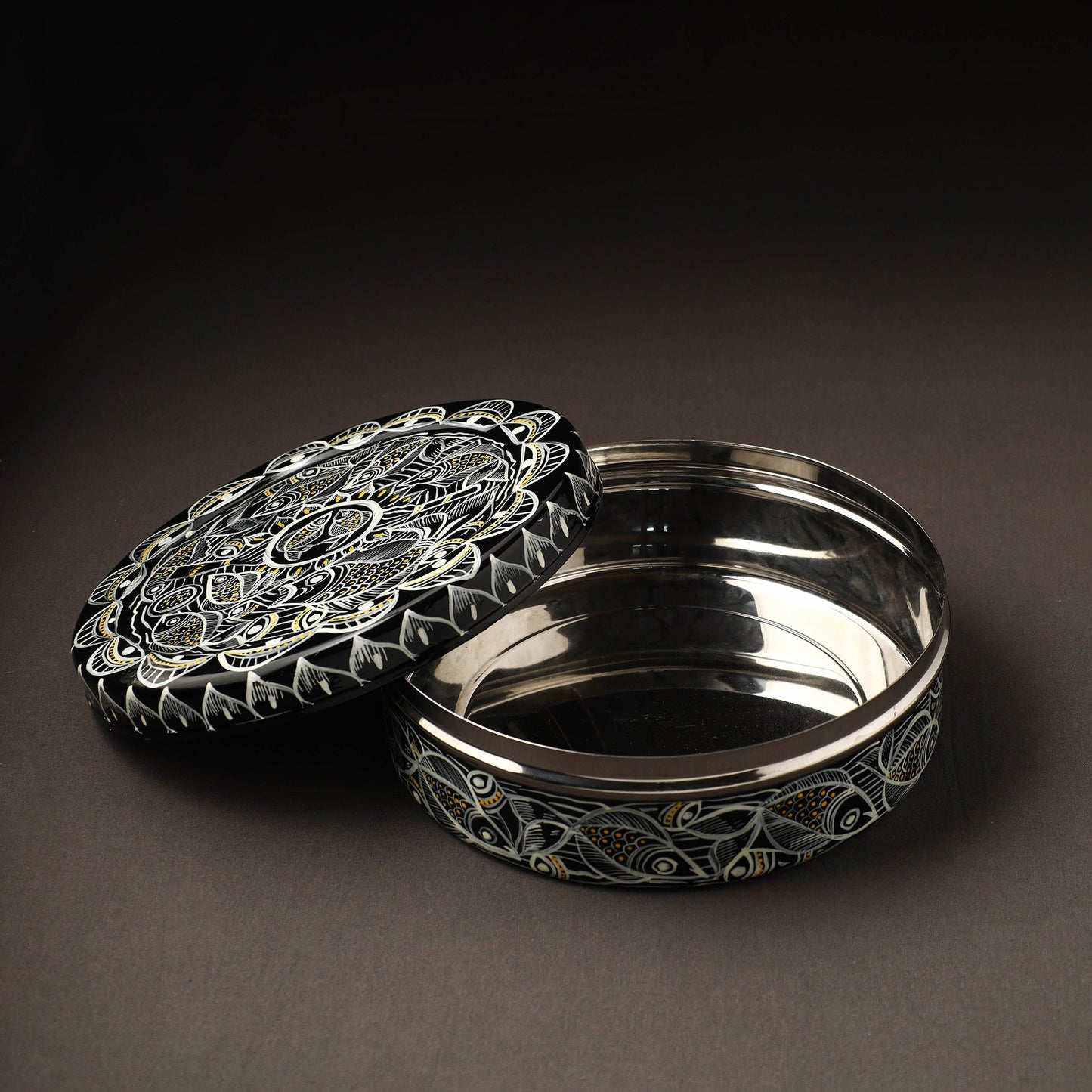 Bengal Patua Handpainted Stainless Steel Casserole
