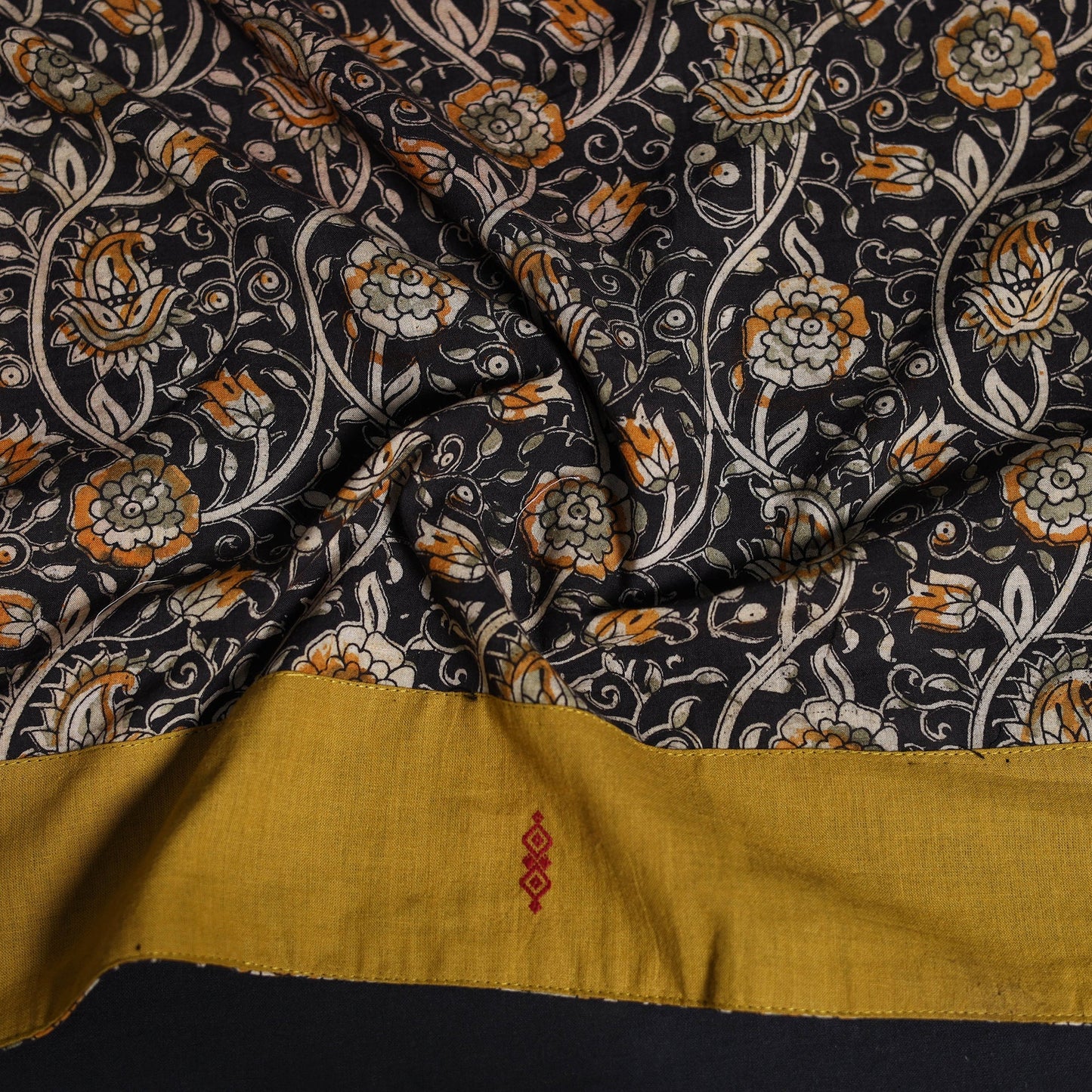 Block print cotton ajrakh blouse piece 12 - handcrafted