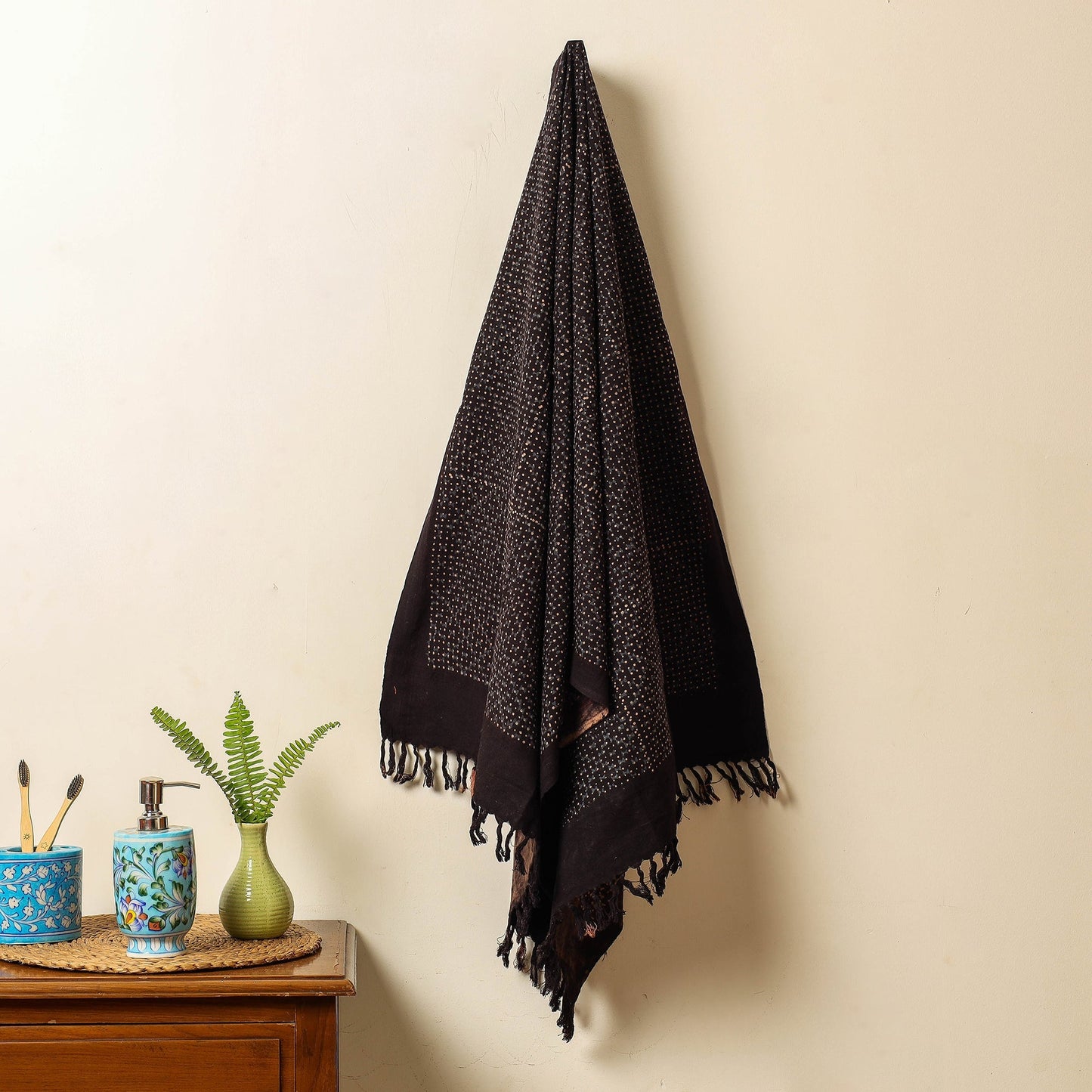 Buy Block Print Cotton Ajrakh Handloom Towel