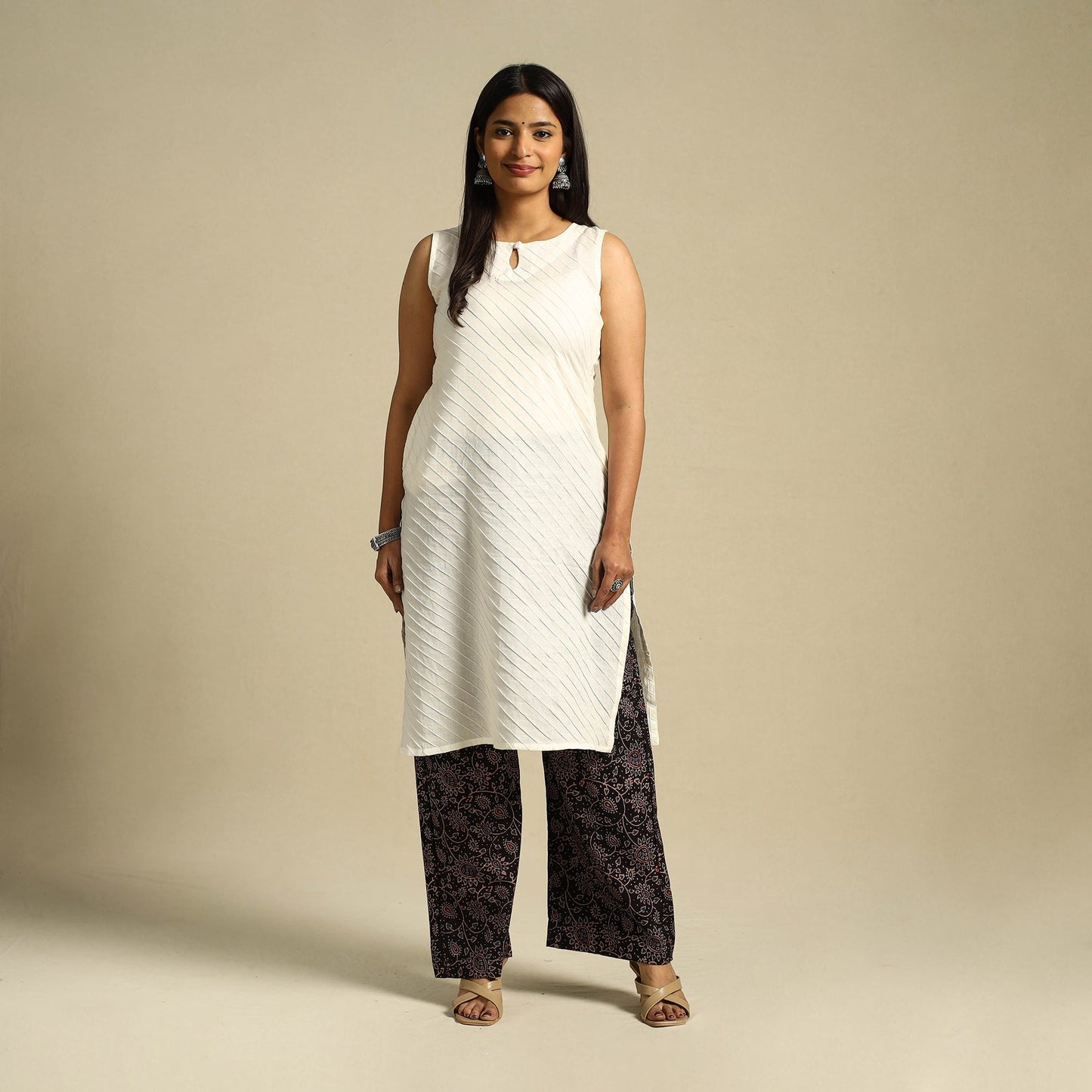 Buy Block Print Cotton Ajrakh Palazzo