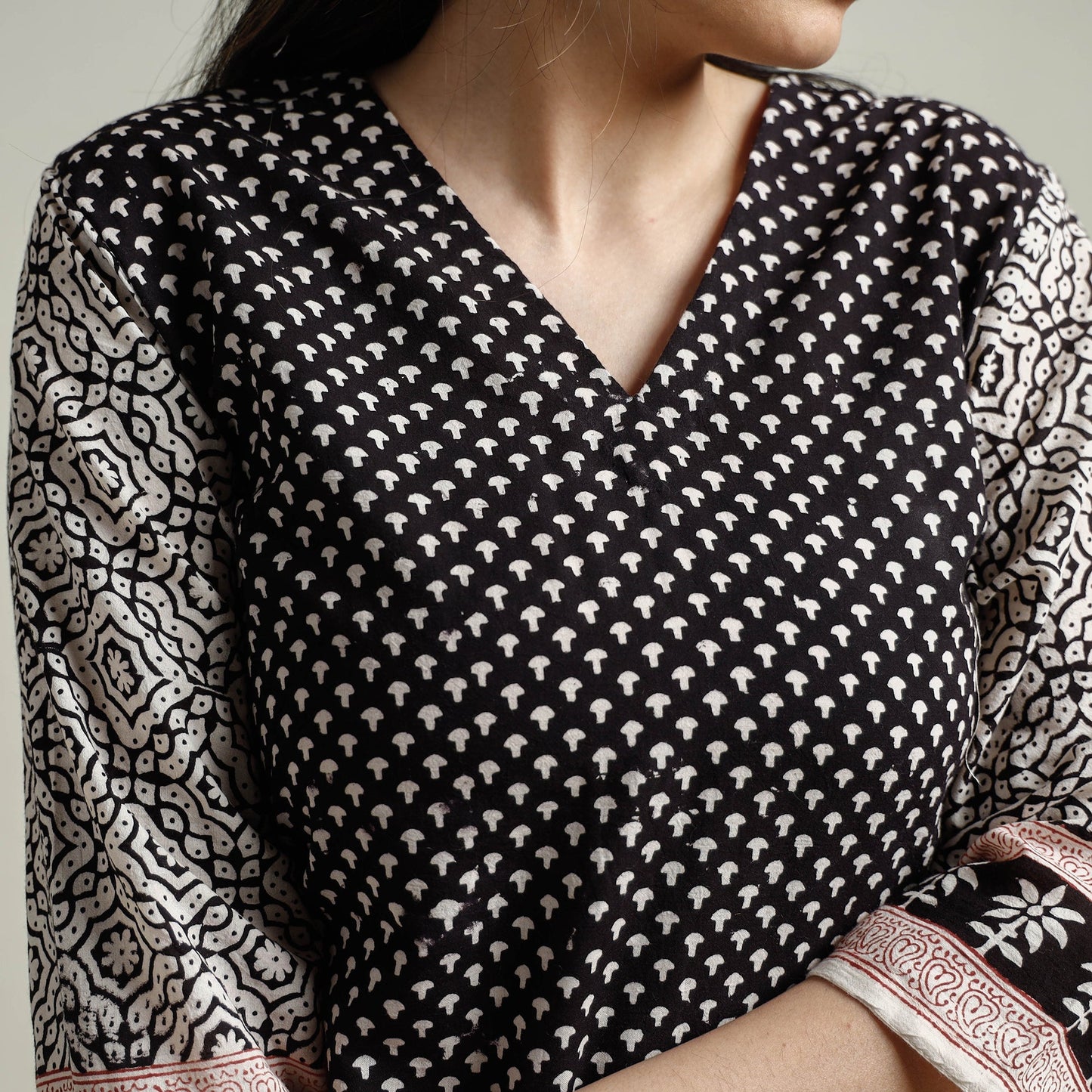 Block Print Cotton Straight Bagh Kurta For Women