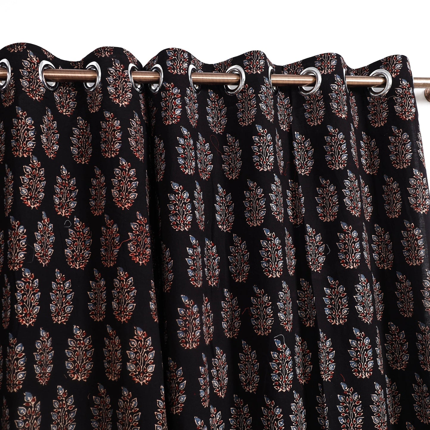 Buy Block Print Cotton Window Ajrakh Curtain