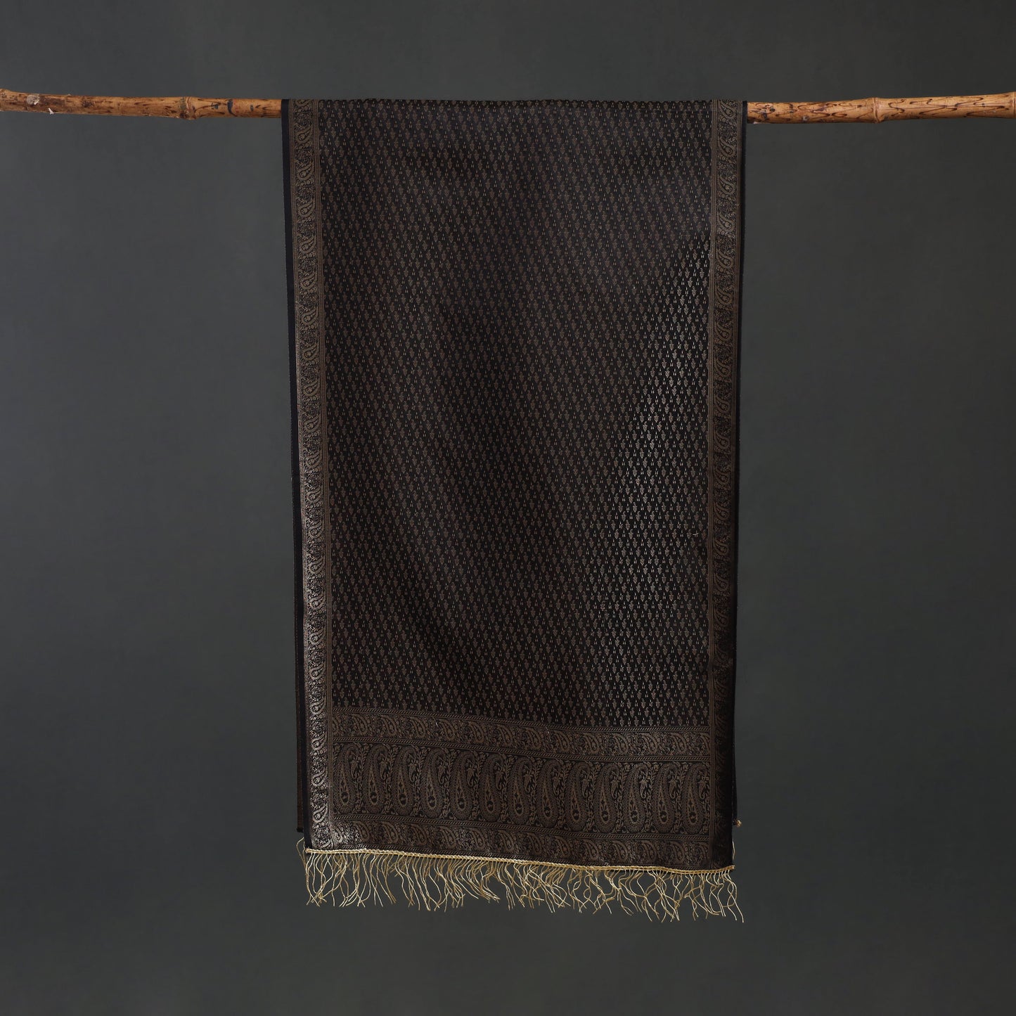 Brocade handloom semi silk banarasi stole 28 - handcrafted