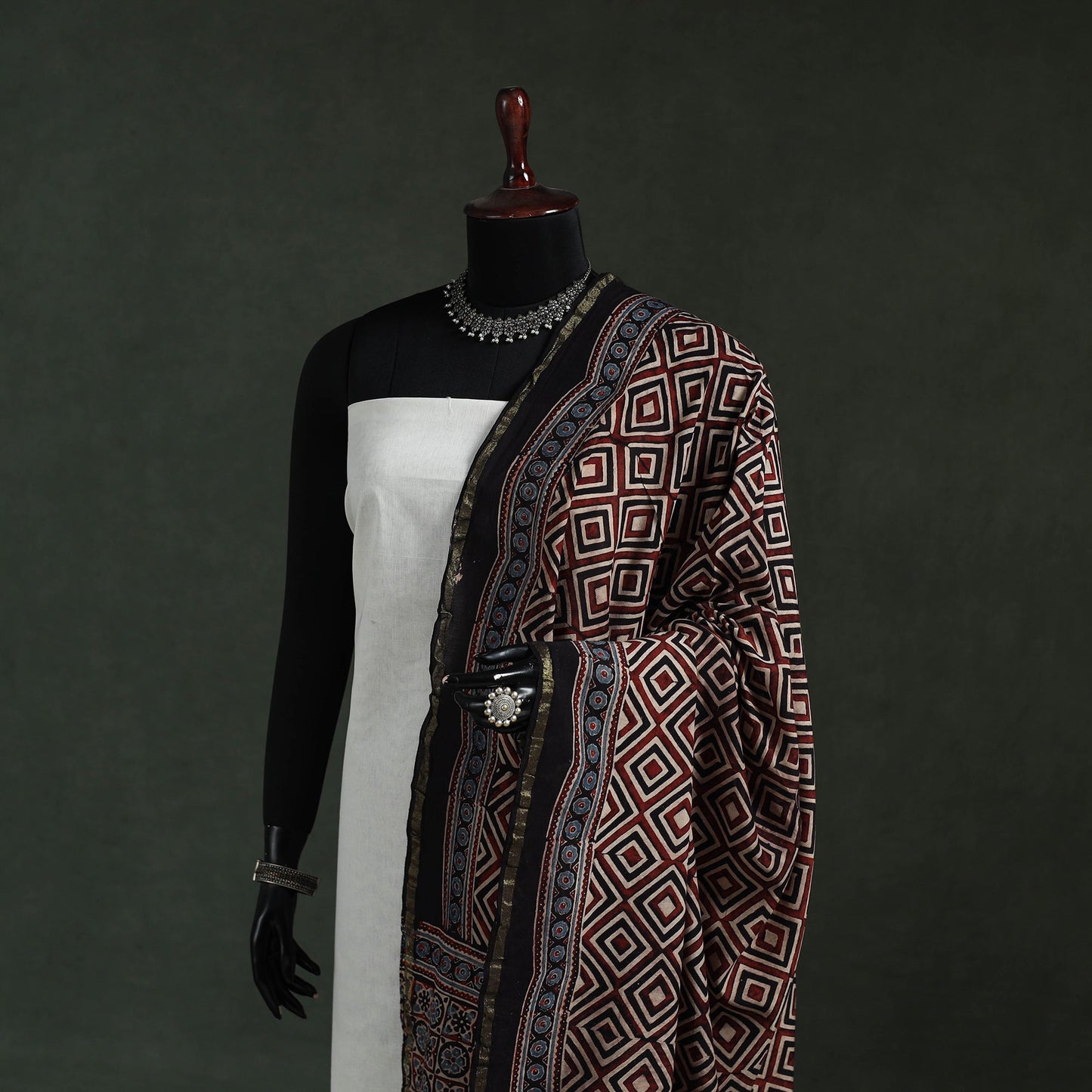 Chanderi silk kutch hand block print natural dyed handloom