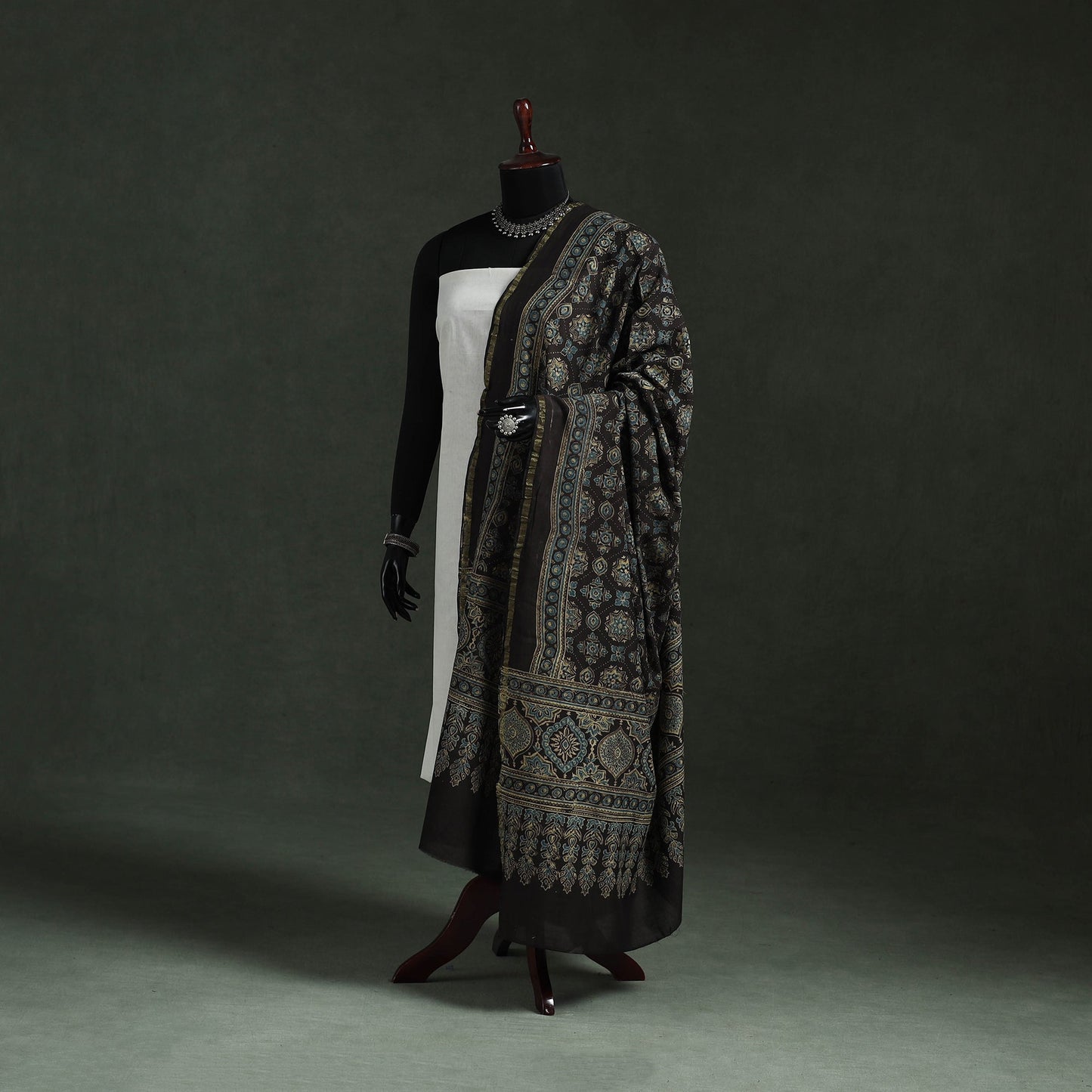 Chanderi silk kutch hand block print natural dyed handloom