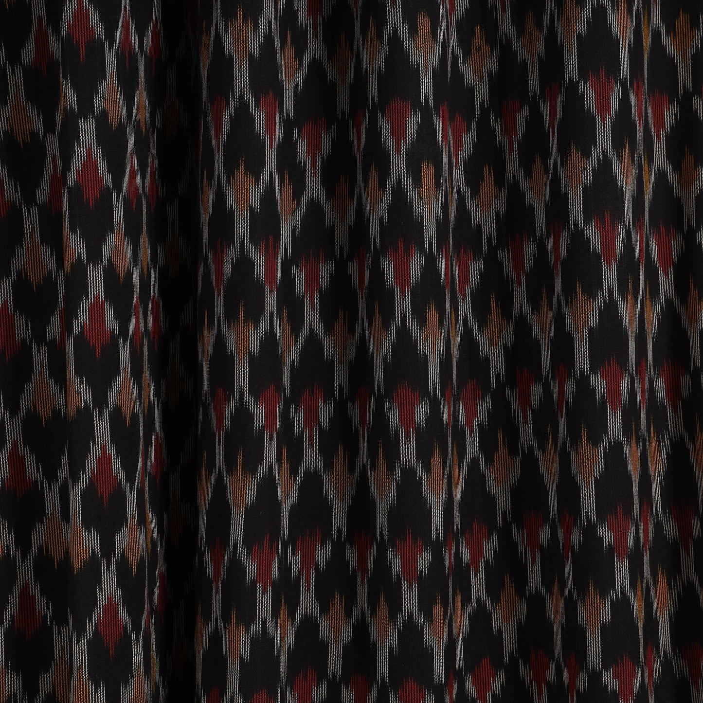 Black - cotton door pochampally ikat curtain (7 x 3 feet)