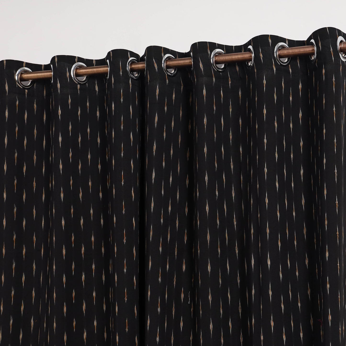 Black - cotton door pochampally ikat curtain (7 x 3 feet)