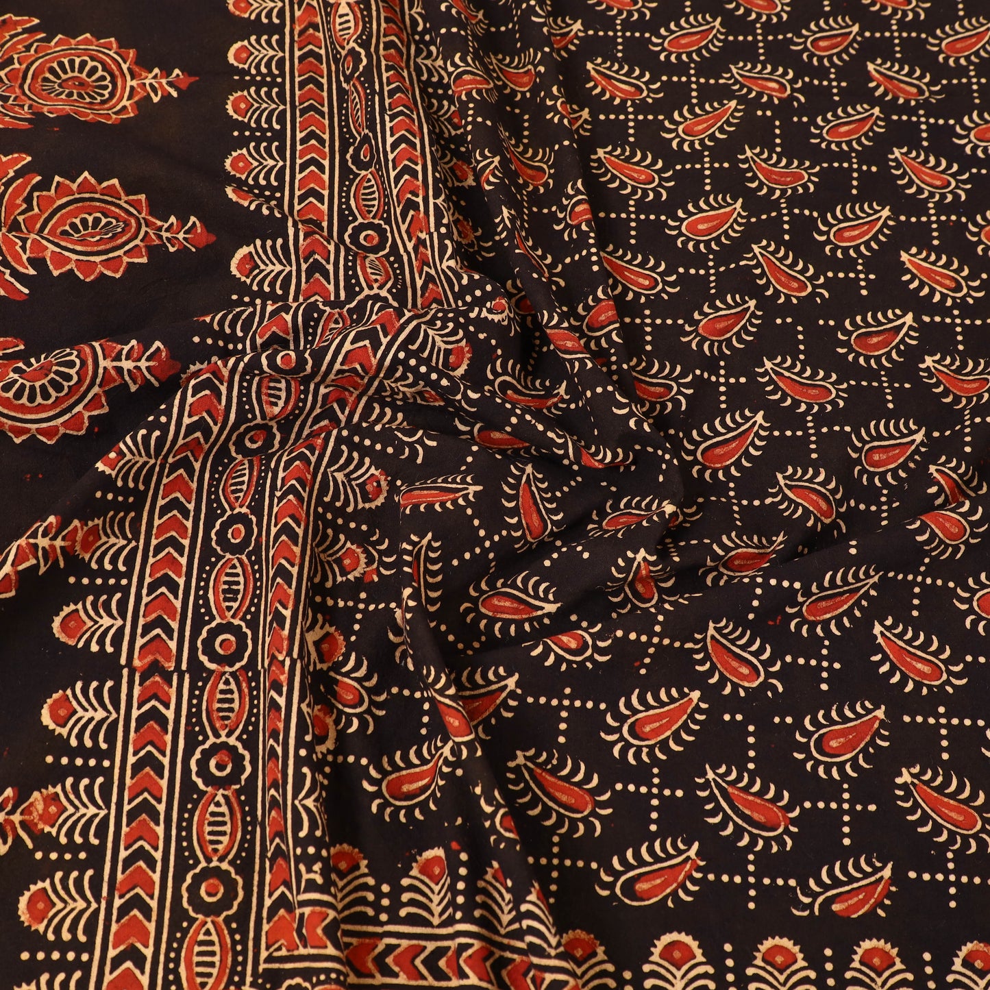 Black - cotton double bed sheet set 01 - handcrafted