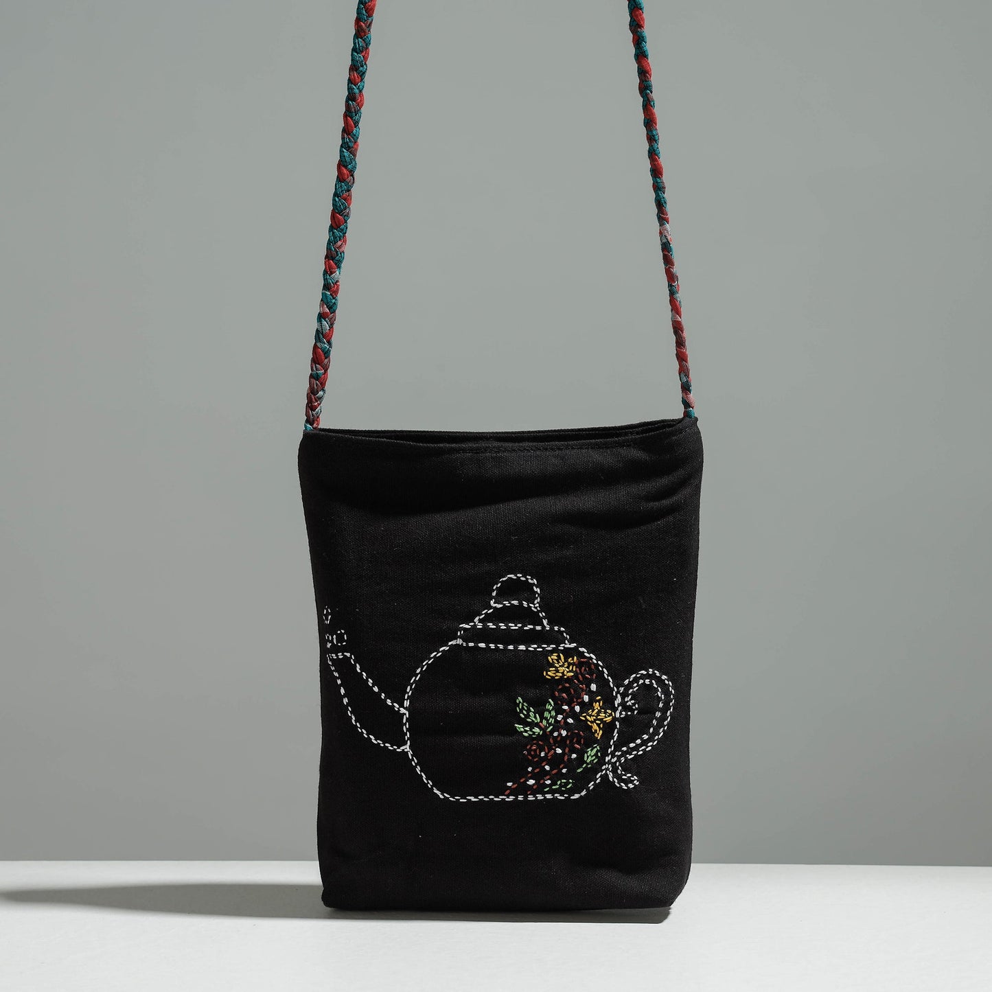 Buy Gamcha Fabric Hand Embroidered Cotton Sling Bag Online at iTokri.com