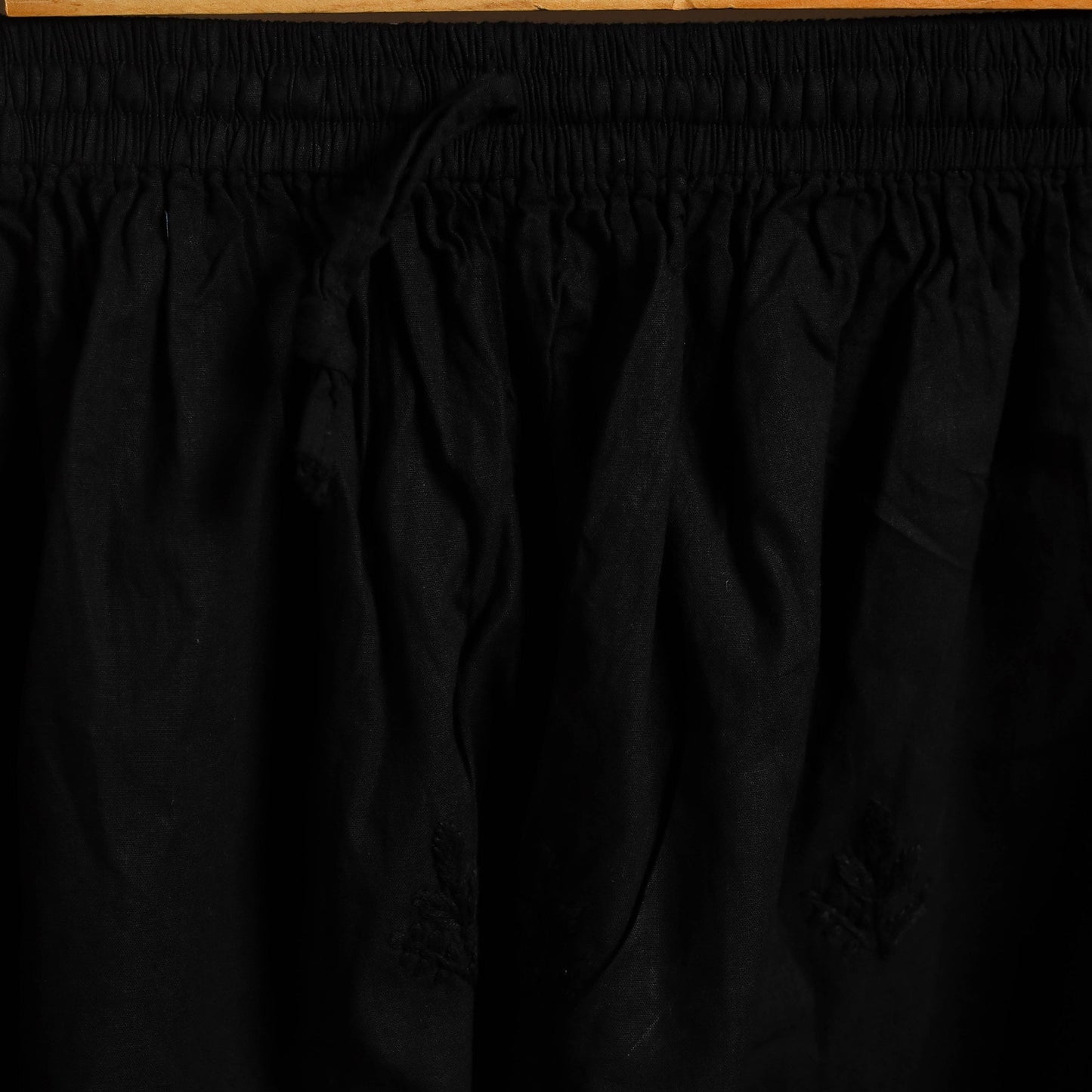 Buy Black Cotton Hand Embroidery Chikankari Short