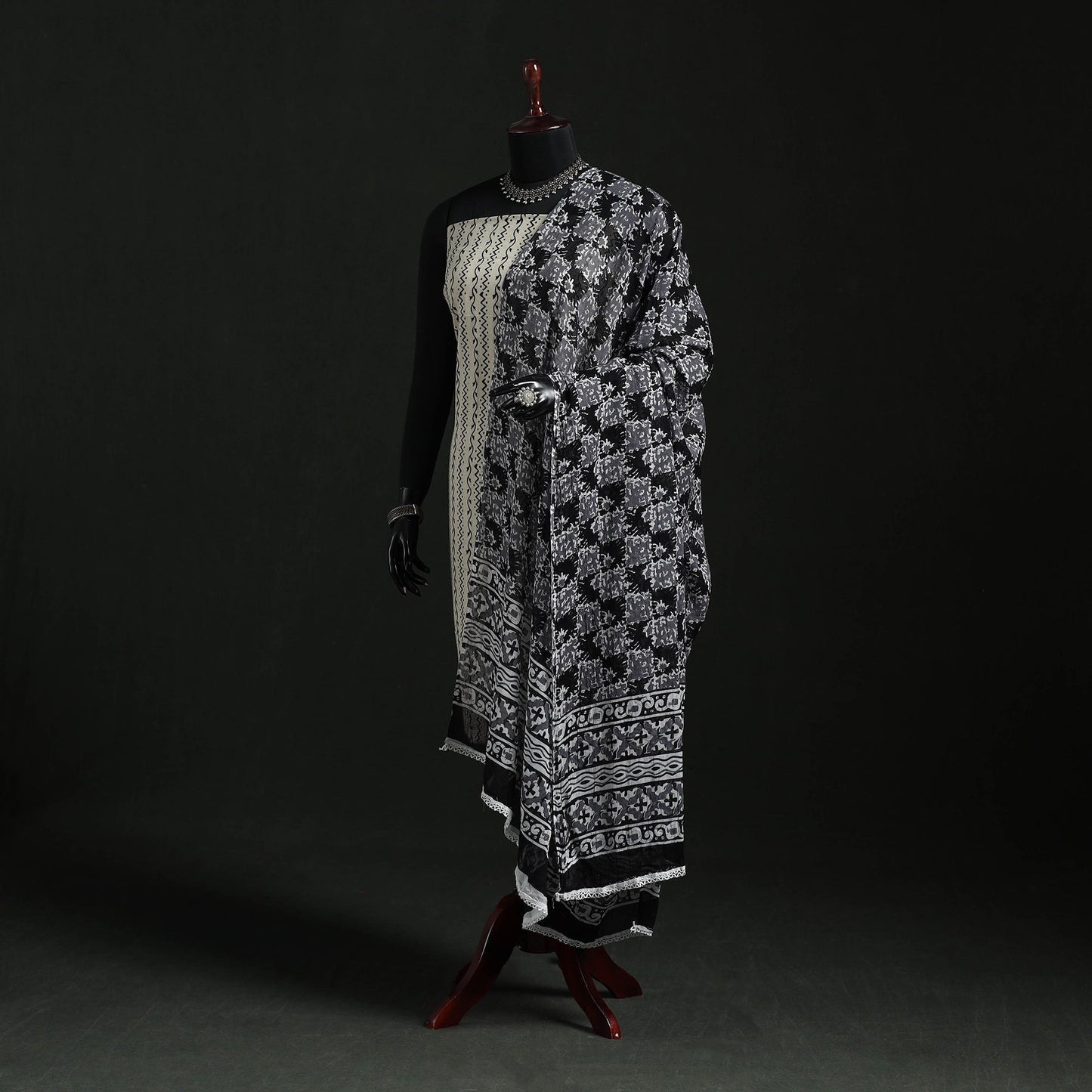 Cotton jaipur printed dupatta 04 - handcrafted