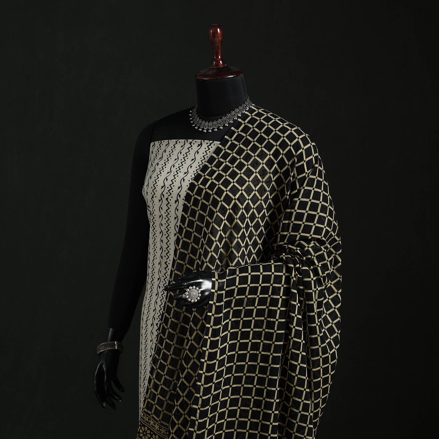 Cotton jaipur printed dupatta 15 - handcrafted