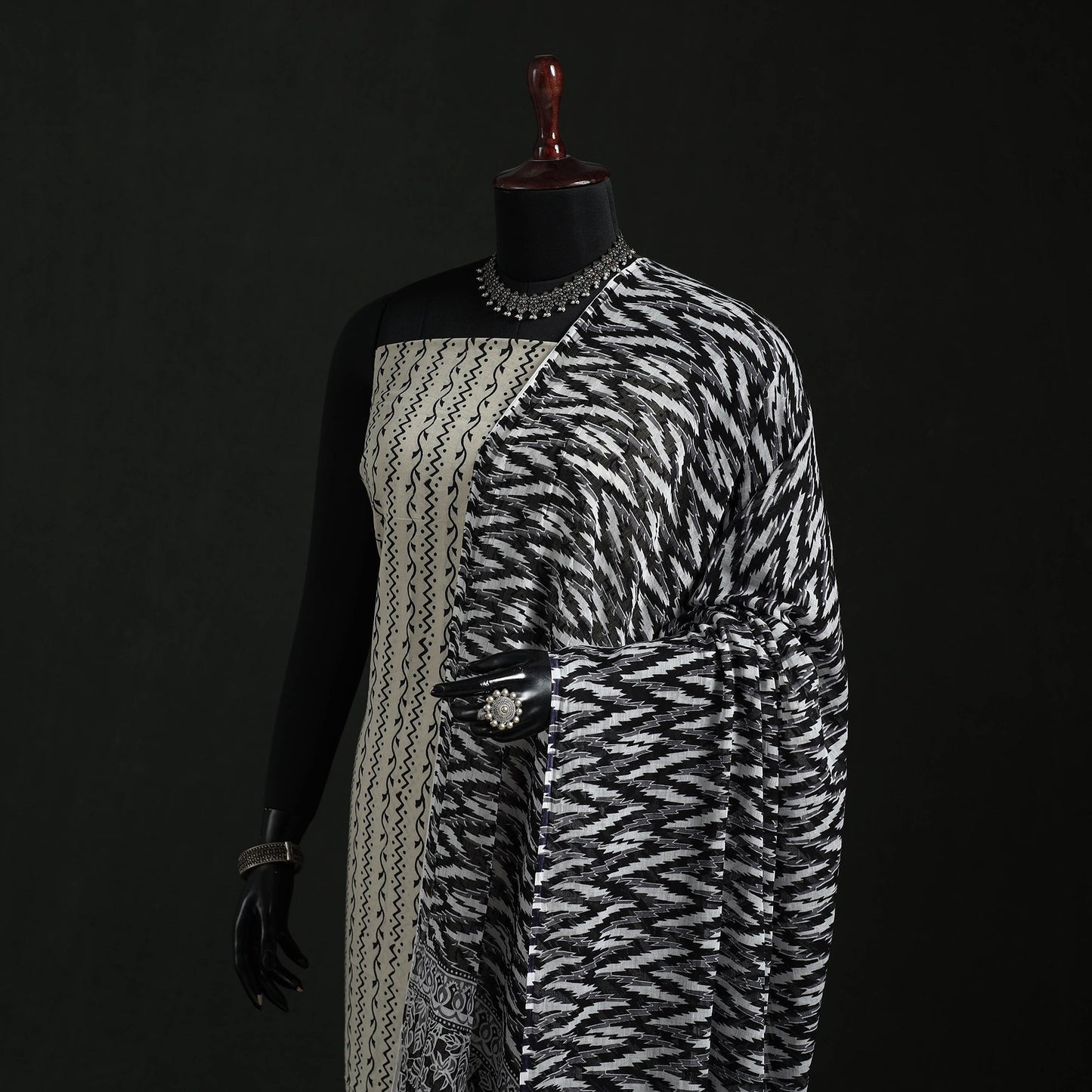 Cotton jaipur printed dupatta 28 - handcrafted
