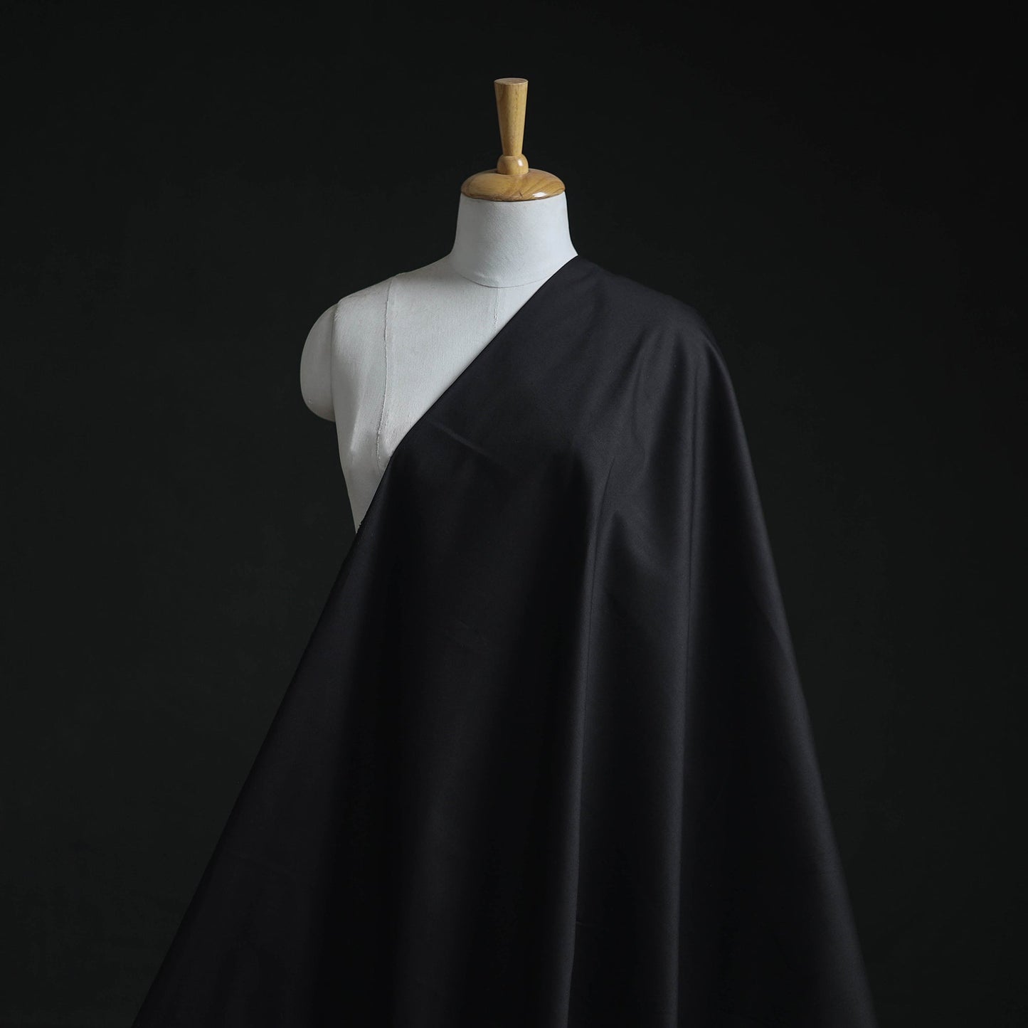 Black - cotton lycra plain fabric 05 - handcrafted