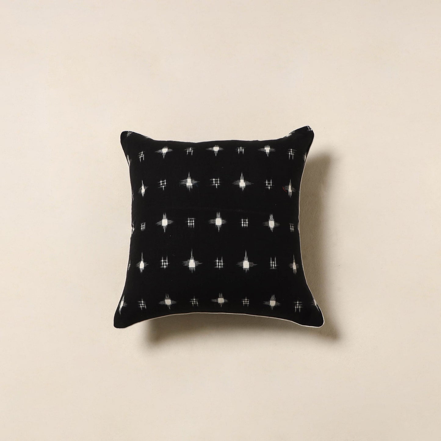 Black - cotton pochampally double ikat cushion cover 73