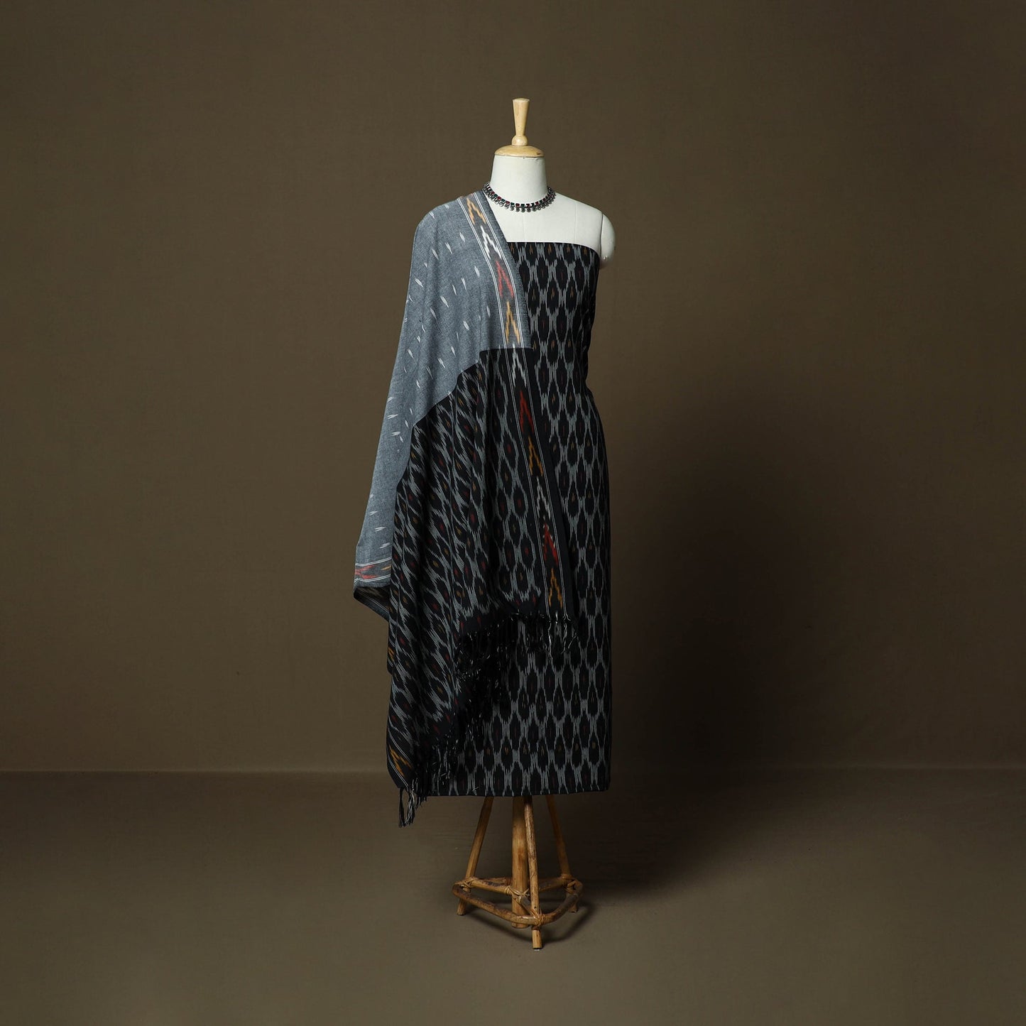 Handloom cotton pochampally ikat 3pc unstitched dress