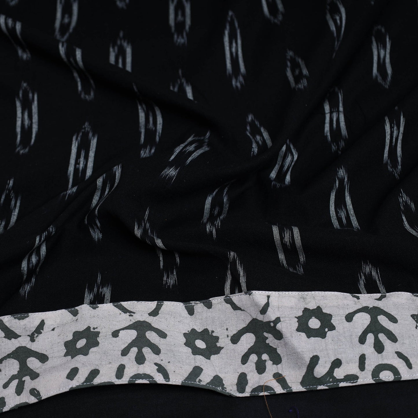 Buy Black Cotton Pochampally Ikat Blouse Piece