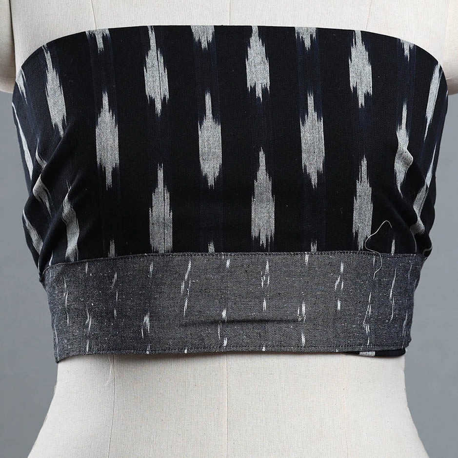 Buy Black Cotton Pochampally Ikat Blouse Piece