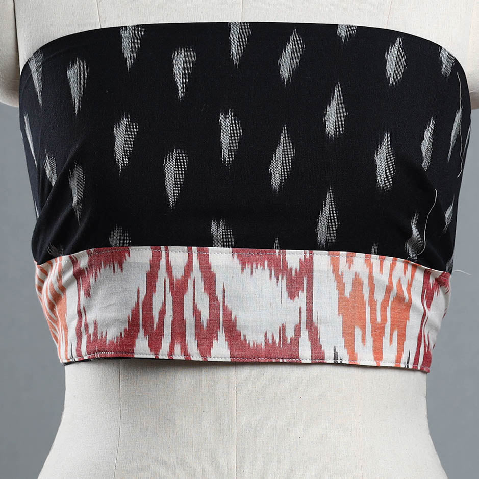 Black - cotton pochampally ikat blouse piece 39