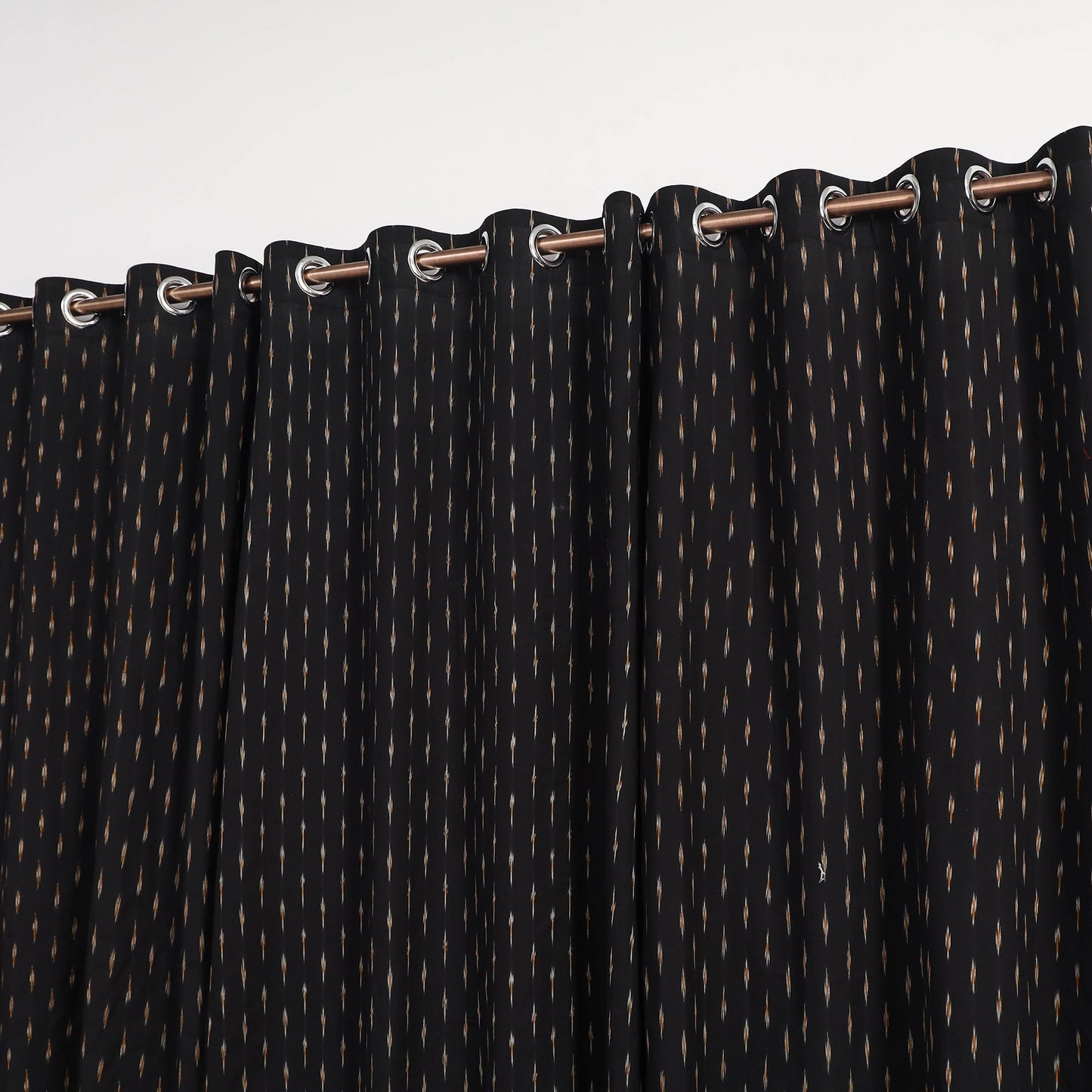 Black - cotton window pochampally ikat curtain (5 x 3 feet)