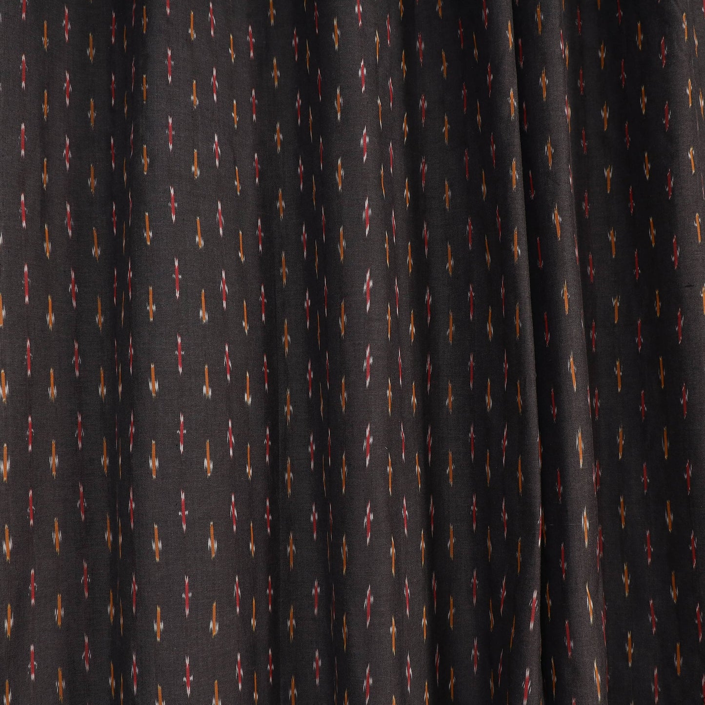 Black - cotton window pochampally ikat curtain (5 x 3 feet)