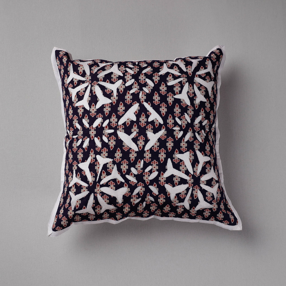 Cutwork Cotton Applique Cushion Cover