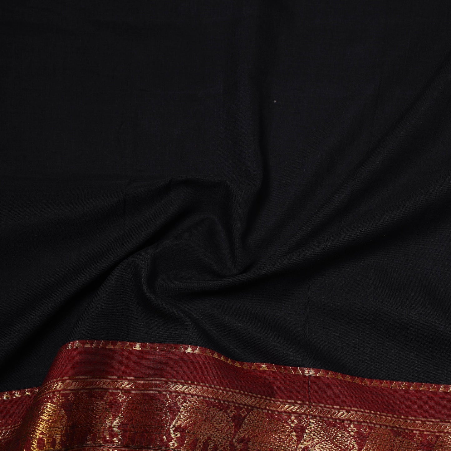 Dharwad cotton fabric with border 19 - handcrafted