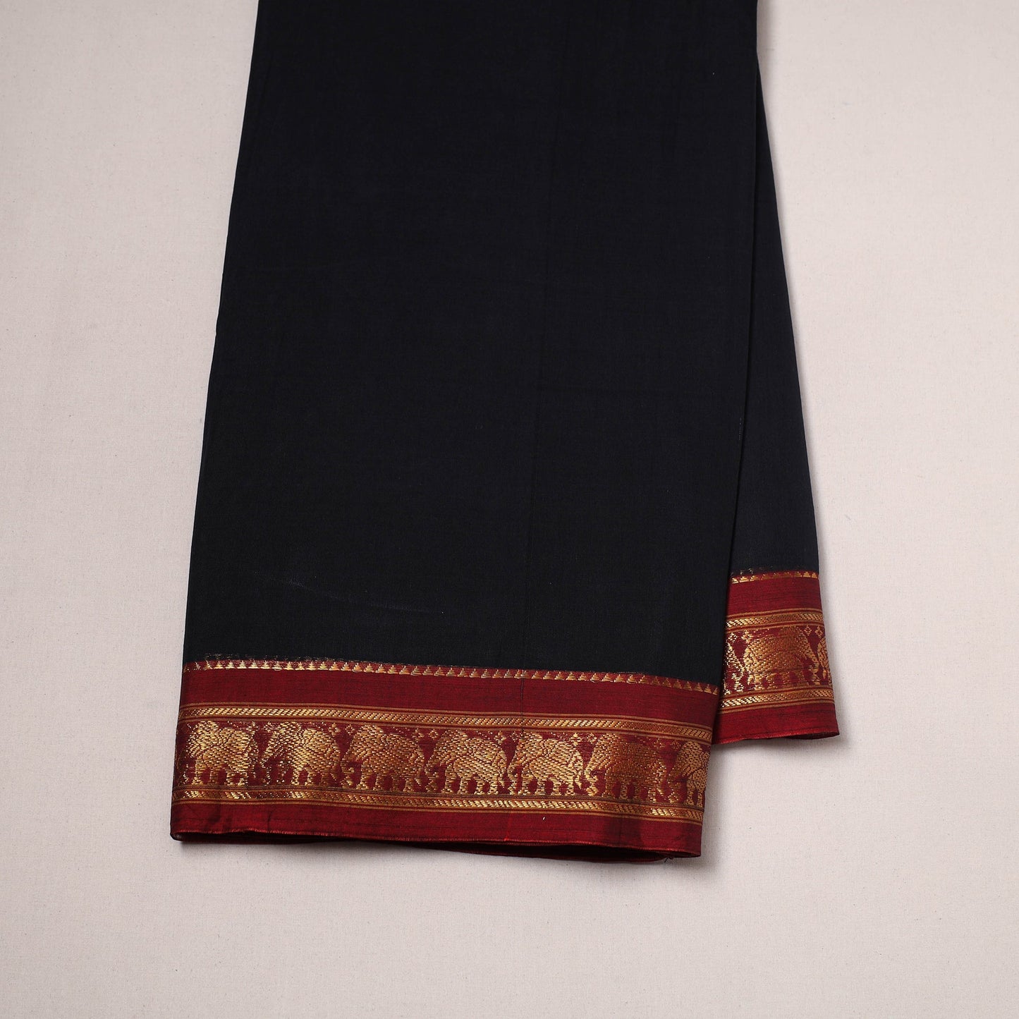 Dharwad cotton fabric with border 19 - handcrafted