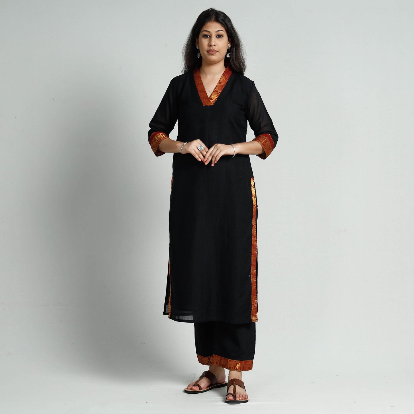 Dharwad Cotton Kurta with Palazzo & Dupatta Set